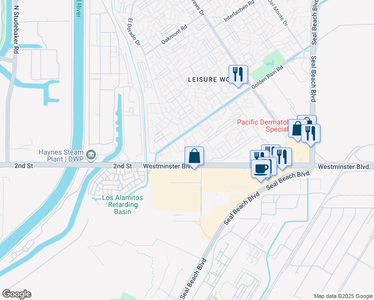 map of restaurants, bars, coffee shops, grocery stores, and more near 13961 El Dorado Drive in Seal Beach