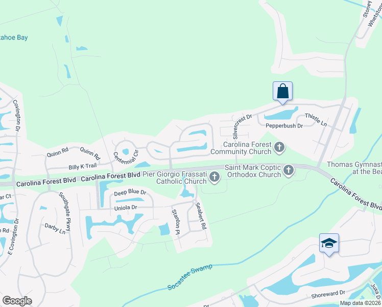 map of restaurants, bars, coffee shops, grocery stores, and more near 4627 East Walkerton Road in Myrtle Beach