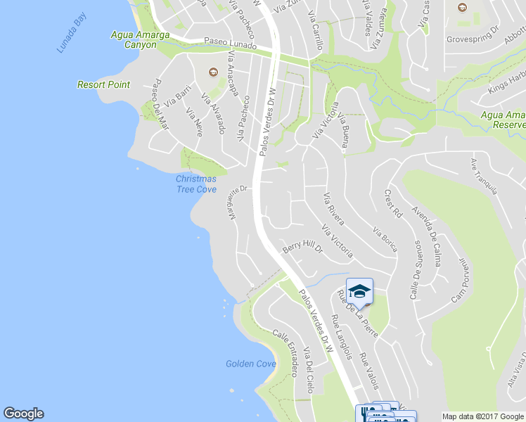 map of restaurants, bars, coffee shops, grocery stores, and more near 30150 Palos Verdes Drive West in Rancho Palos Verdes