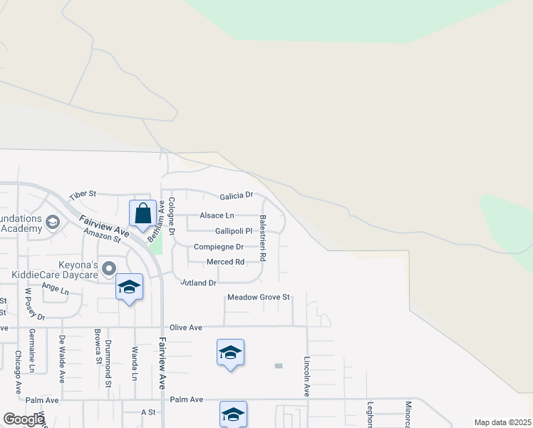 map of restaurants, bars, coffee shops, grocery stores, and more near 24868 Balestrieri Road in Hemet