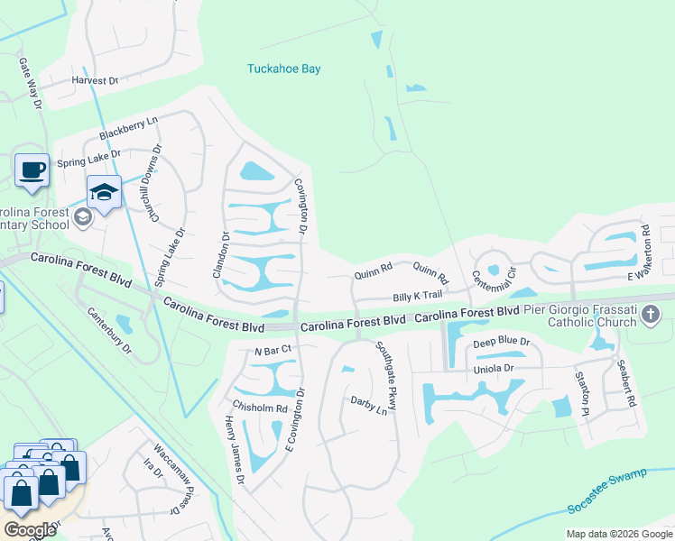 map of restaurants, bars, coffee shops, grocery stores, and more near 7004 Ronaldsby Court in Myrtle Beach