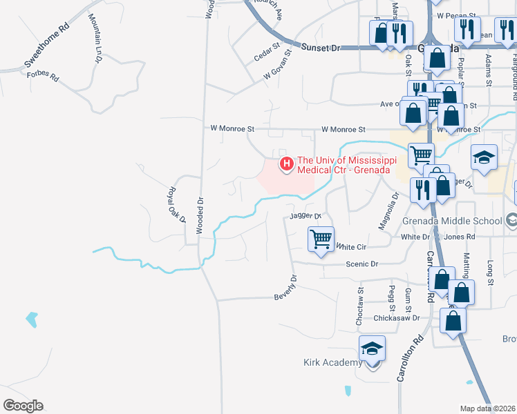 map of restaurants, bars, coffee shops, grocery stores, and more near 1100-1134 Stonebridge Drive in Grenada
