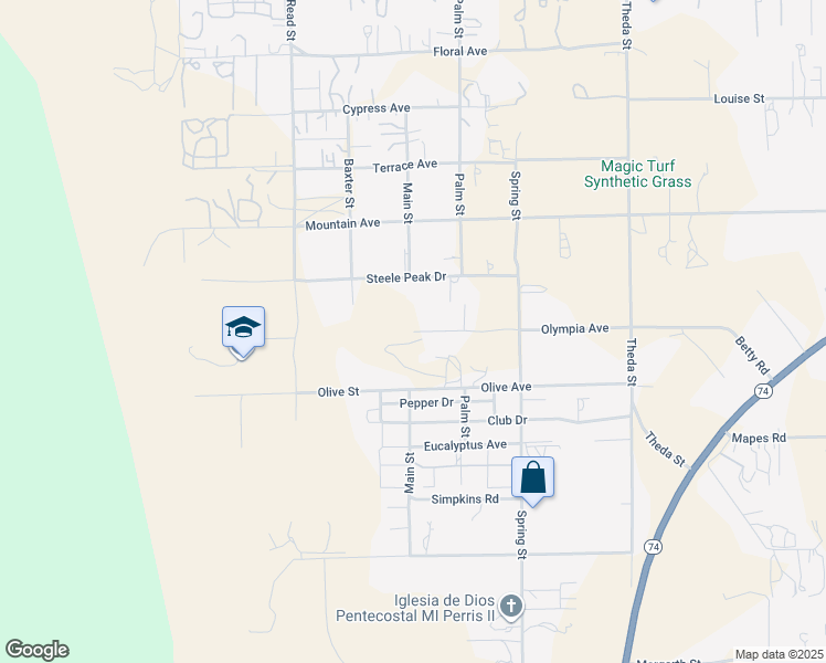 map of restaurants, bars, coffee shops, grocery stores, and more near Olympia Avenue in Good Hope