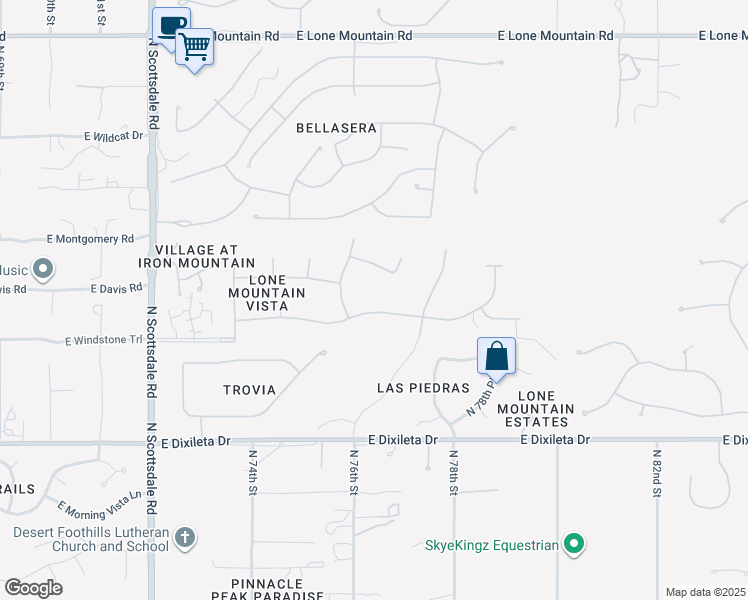 map of restaurants, bars, coffee shops, grocery stores, and more near 7628 East Mary Sharon Drive in Scottsdale