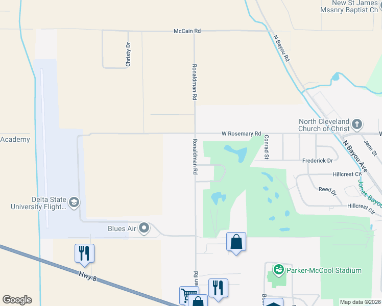 map of restaurants, bars, coffee shops, grocery stores, and more near 557-599 Ronaldman Road in Cleveland