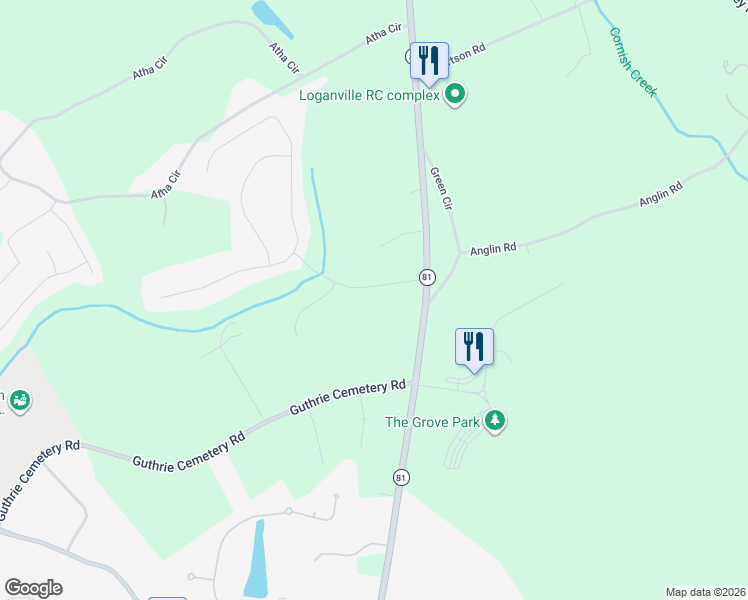 map of restaurants, bars, coffee shops, grocery stores, and more near 4318 Wagon Trail in Loganville