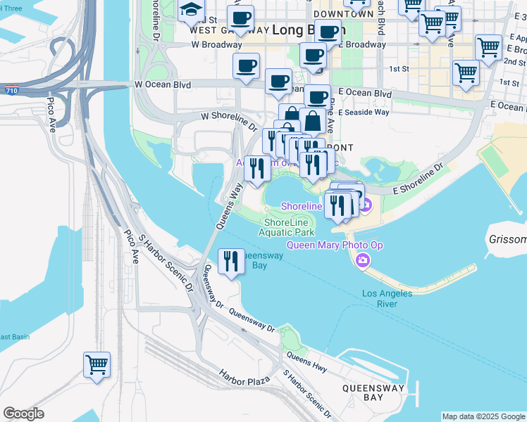 200 Aquarium Way Long Beach Ca Walk Score Map Of Restaurants Bars Coffee S Grocery Ore Near 200