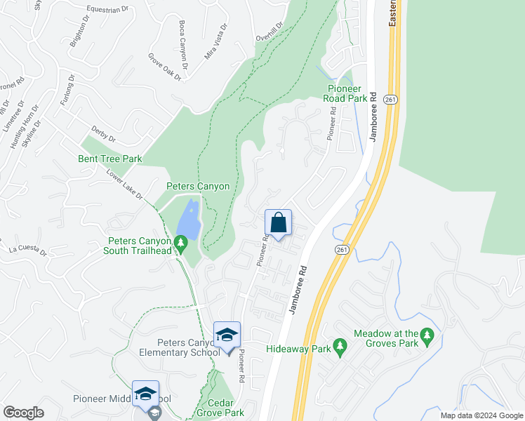 map of restaurants, bars, coffee shops, grocery stores, and more near 10792 Bridger Way in Tustin