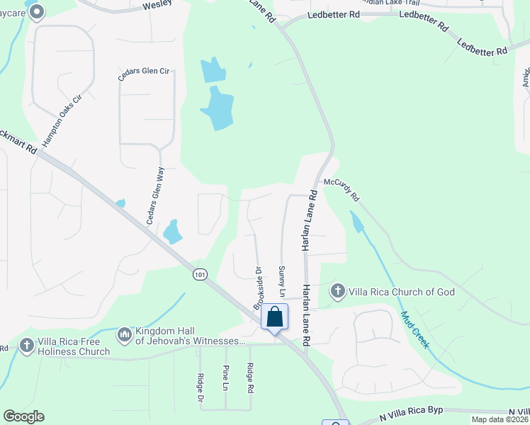 map of restaurants, bars, coffee shops, grocery stores, and more near 24 Heather Lane in Villa Rica