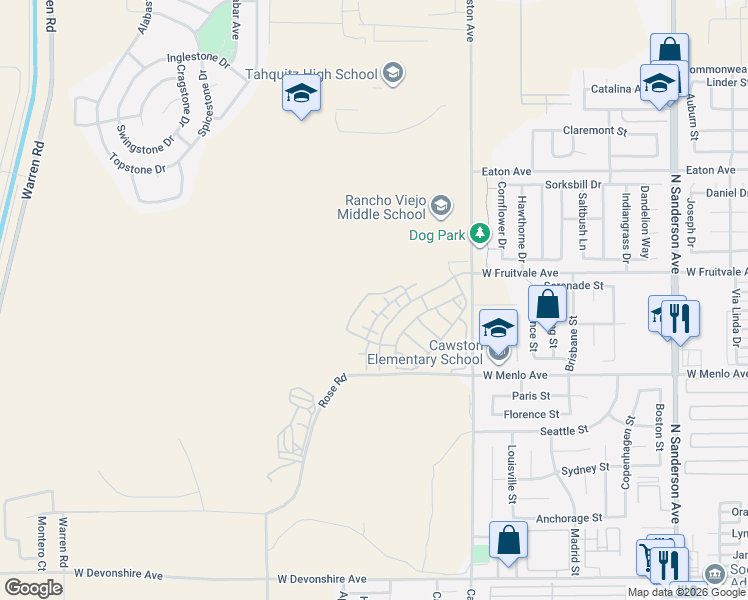 map of restaurants, bars, coffee shops, grocery stores, and more near 792 Mustard Seed Lane in Hemet