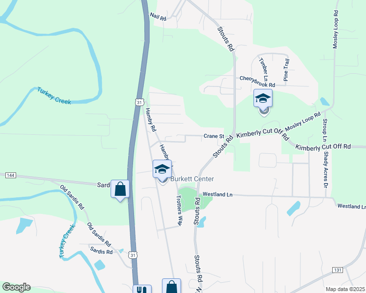 map of restaurants, bars, coffee shops, grocery stores, and more near 527 Crane Street in Kimberly
