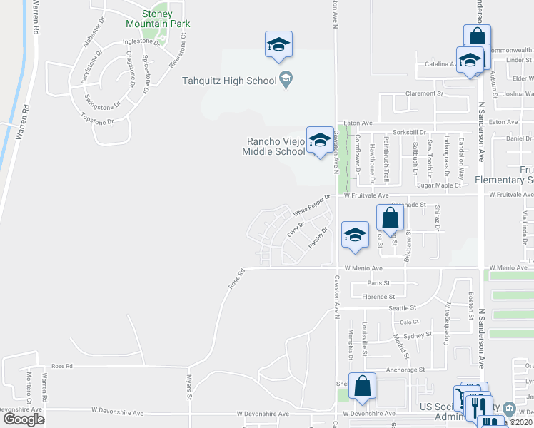 map of restaurants, bars, coffee shops, grocery stores, and more near 792 Mustard Seed Lane in Hemet