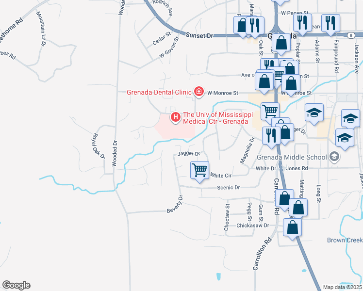 map of restaurants, bars, coffee shops, grocery stores, and more near 71 Jagger Drive in Grenada