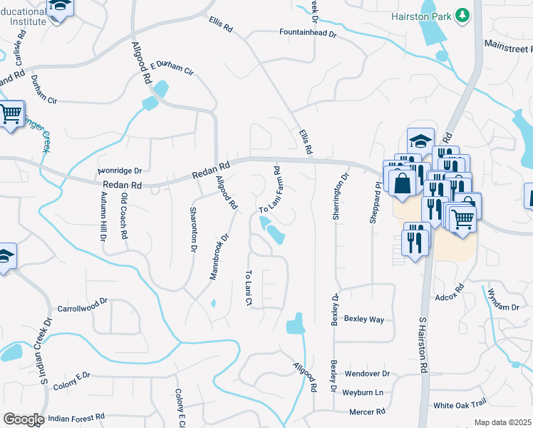 map of restaurants, bars, coffee shops, grocery stores, and more near 1168 To Lani Farm Road in Stone Mountain
