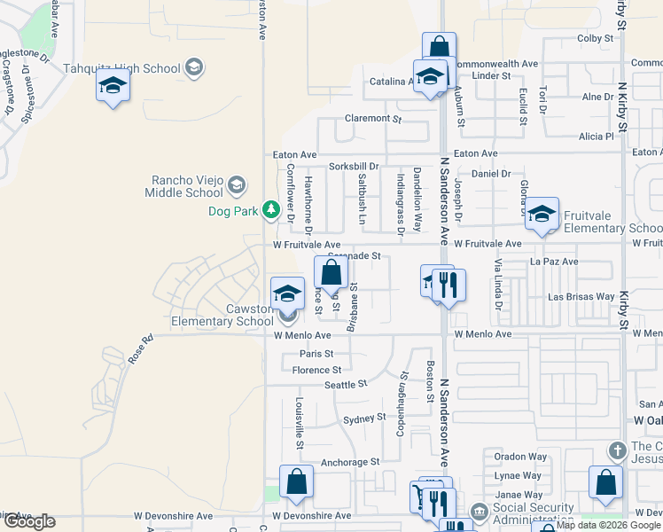 map of restaurants, bars, coffee shops, grocery stores, and more near 857 Riesling Street in Hemet