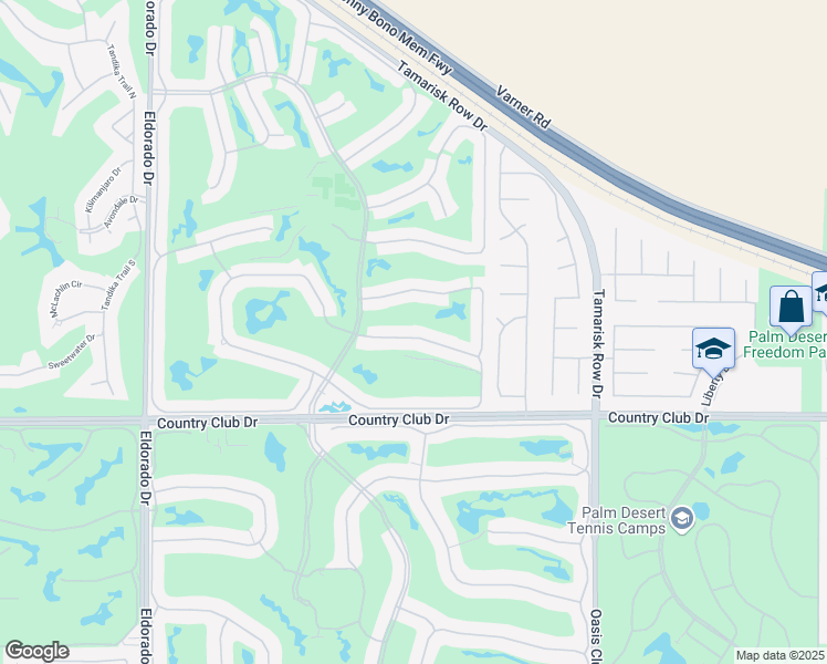 map of restaurants, bars, coffee shops, grocery stores, and more near 76740 Chrysanthemum Way in Palm Desert