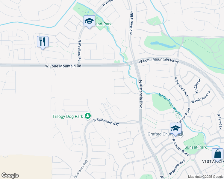 map of restaurants, bars, coffee shops, grocery stores, and more near 30606 North 130th Lane in Peoria
