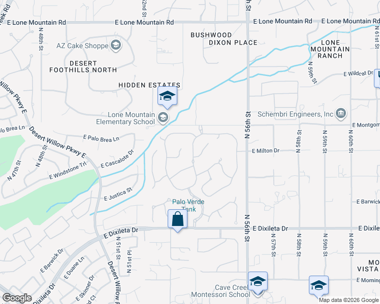 map of restaurants, bars, coffee shops, grocery stores, and more near 30328 North 54th Street in Cave Creek