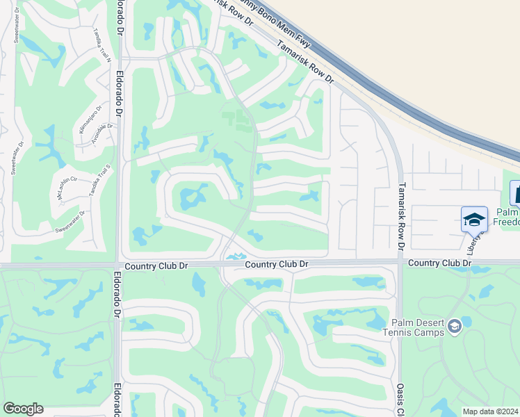 map of restaurants, bars, coffee shops, grocery stores, and more near 76668 Chrysanthemum Way in Palm Desert