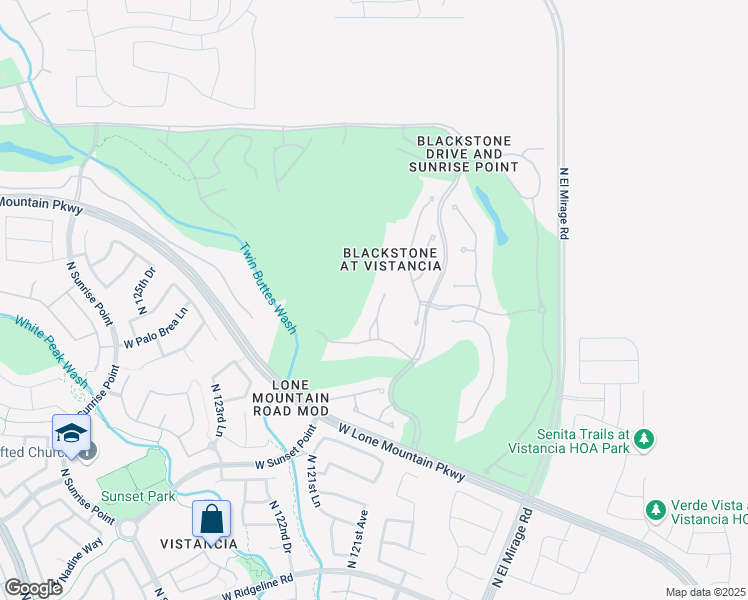 map of restaurants, bars, coffee shops, grocery stores, and more near 30615 North 120th Lane in Peoria