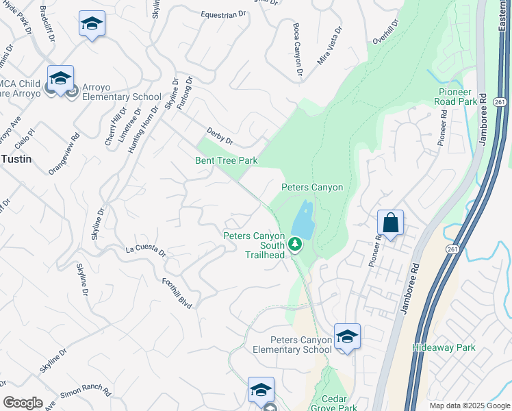 map of restaurants, bars, coffee shops, grocery stores, and more near 2098 Lower Lake Drive in Santa Ana