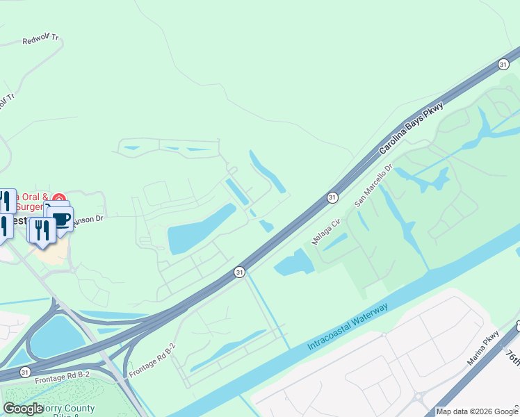 map of restaurants, bars, coffee shops, grocery stores, and more near 807 Coggin Court in Myrtle Beach