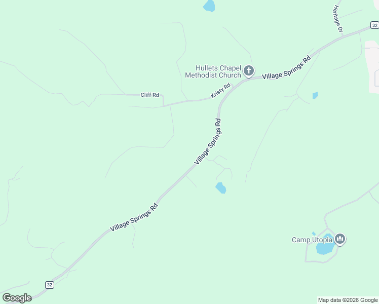 map of restaurants, bars, coffee shops, grocery stores, and more near 2840 Village Springs Road in Springville