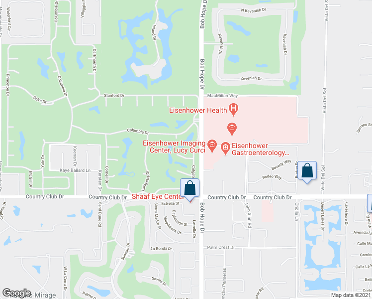 map of restaurants, bars, coffee shops, grocery stores, and more near 4 Eric Circle in Rancho Mirage