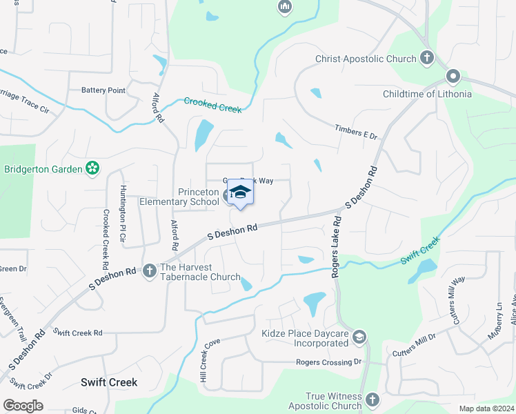 map of restaurants, bars, coffee shops, grocery stores, and more near 6765 Grey Rock Way in Lithonia