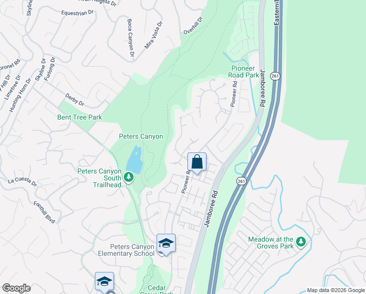 map of restaurants, bars, coffee shops, grocery stores, and more near 2460 Challis in Tustin