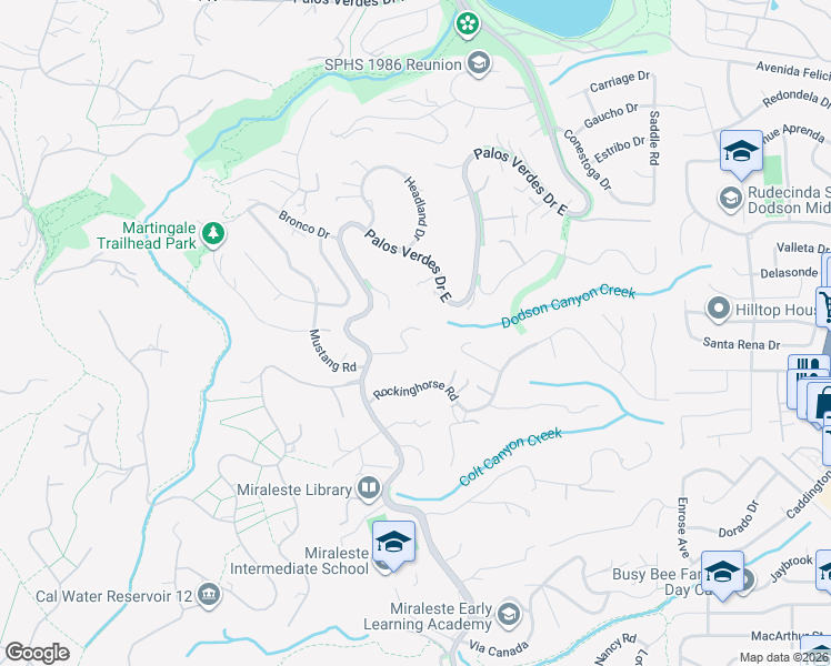 map of restaurants, bars, coffee shops, grocery stores, and more near 12 Coach Road in Rancho Palos Verdes