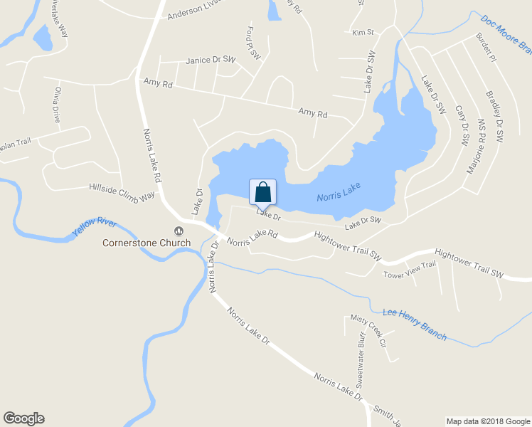 map of restaurants, bars, coffee shops, grocery stores, and more near 8399 Lake Drive in Snellville