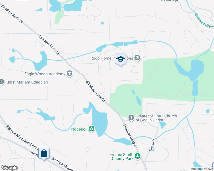 map of restaurants, bars, coffee shops, grocery stores, and more near 1089 King Way Drive in Lithonia
