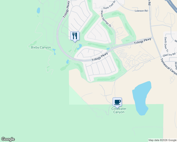 map of restaurants, bars, coffee shops, grocery stores, and more near 24642 Gleneagles Drive in Corona