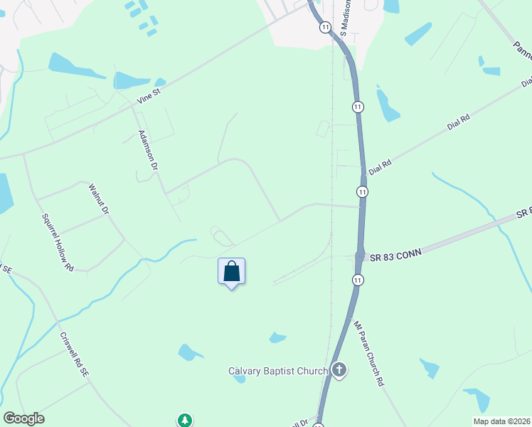 map of restaurants, bars, coffee shops, grocery stores, and more near Country Road 604 in Monroe