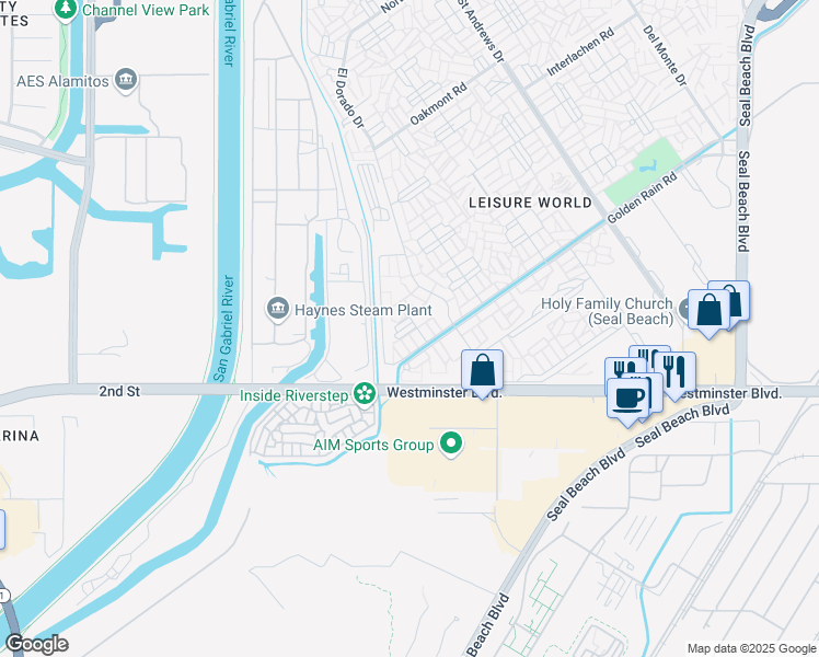 map of restaurants, bars, coffee shops, grocery stores, and more near 13821 Fresh Meadow Lane in Seal Beach