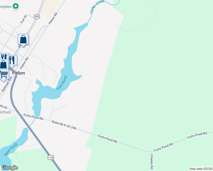 map of restaurants, bars, coffee shops, grocery stores, and more near in Pelion