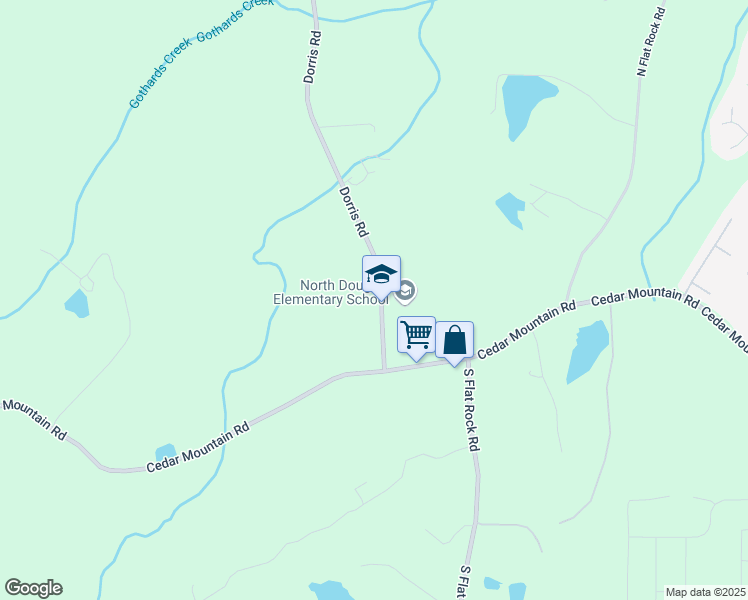 map of restaurants, bars, coffee shops, grocery stores, and more near 1635 Dorris Road in Douglasville