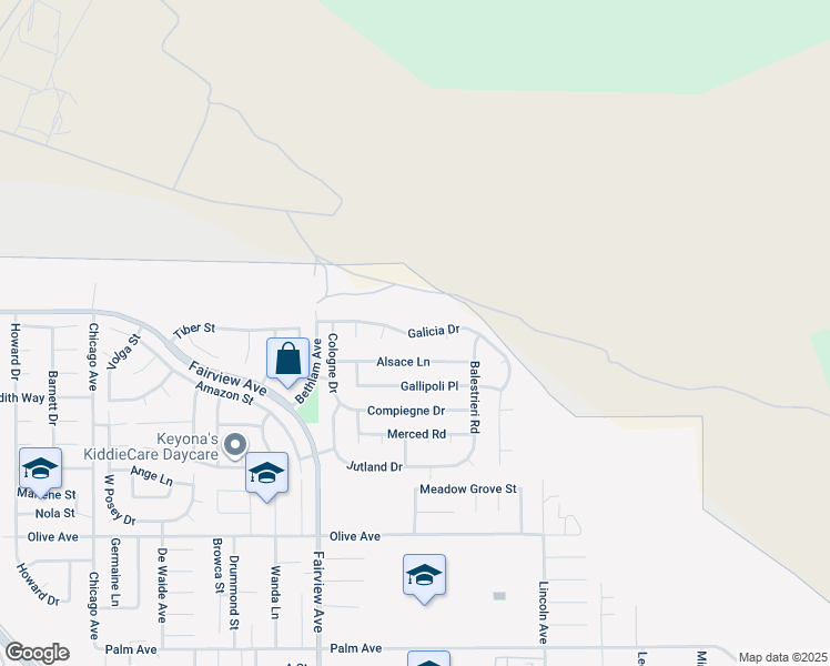 map of restaurants, bars, coffee shops, grocery stores, and more near 44210 Galicia Drive in Hemet
