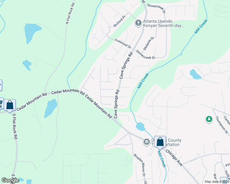 map of restaurants, bars, coffee shops, grocery stores, and more near 8098 Colton Creek Way in Douglasville