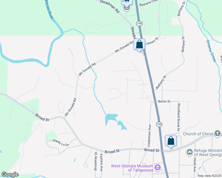 map of restaurants, bars, coffee shops, grocery stores, and more near 193 Faye St in Tallapoosa