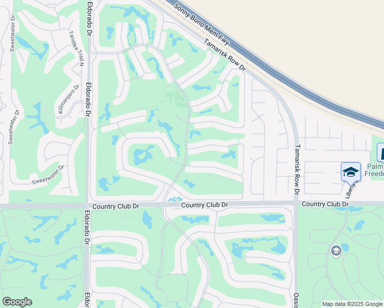 map of restaurants, bars, coffee shops, grocery stores, and more near 76523 Daffodil Drive in Palm Desert