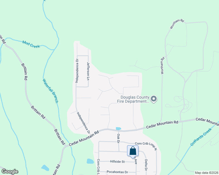 map of restaurants, bars, coffee shops, grocery stores, and more near 1655 Harvest Hill in Douglasville