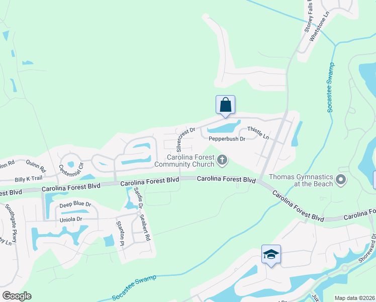 map of restaurants, bars, coffee shops, grocery stores, and more near 23-E # 23-E in Myrtle Beach