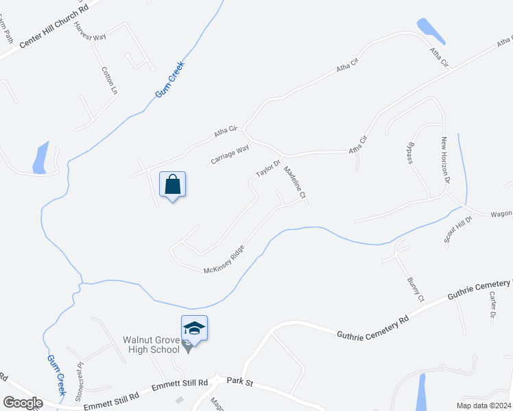 map of restaurants, bars, coffee shops, grocery stores, and more near 532 Taylor Drive in Loganville