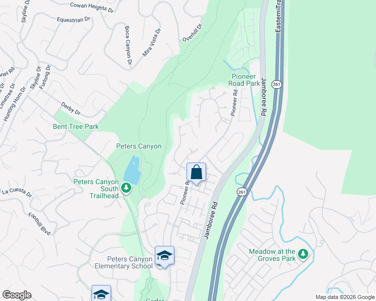map of restaurants, bars, coffee shops, grocery stores, and more near 2460 Challis in Tustin