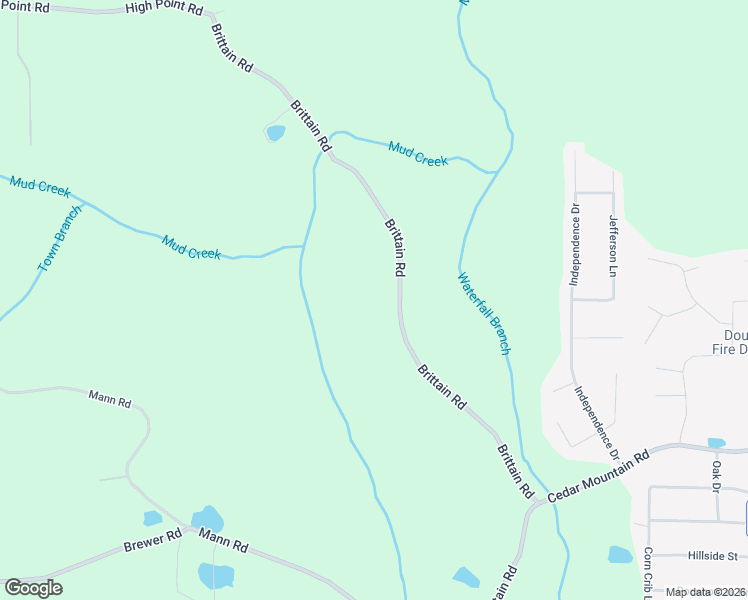 map of restaurants, bars, coffee shops, grocery stores, and more near 1645 Brittain Road in Douglasville