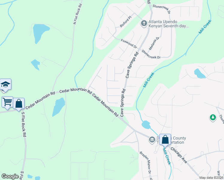map of restaurants, bars, coffee shops, grocery stores, and more near 8078 Colton Creek Way in Douglasville