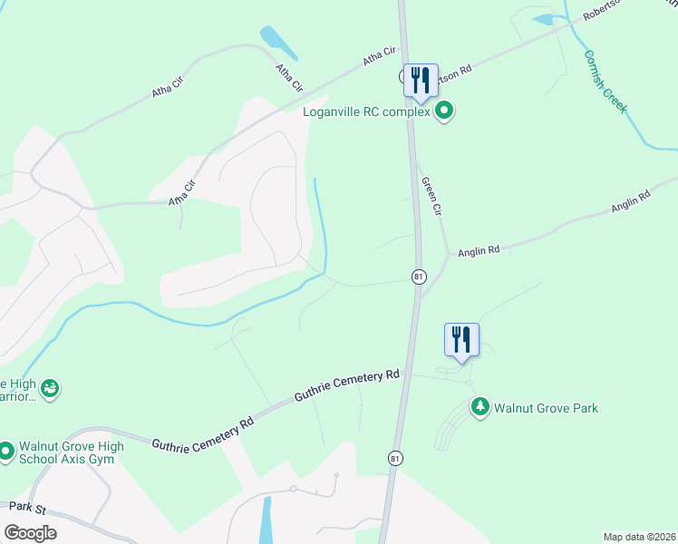 map of restaurants, bars, coffee shops, grocery stores, and more near 4339 Wagon Trail in Loganville