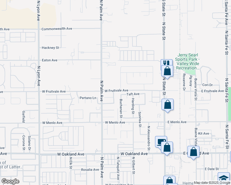 map of restaurants, bars, coffee shops, grocery stores, and more near 890 Ollie Way in Hemet